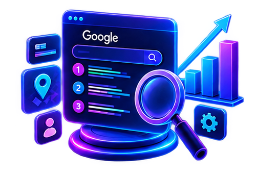 Ilustración de SEO y posicionamiento