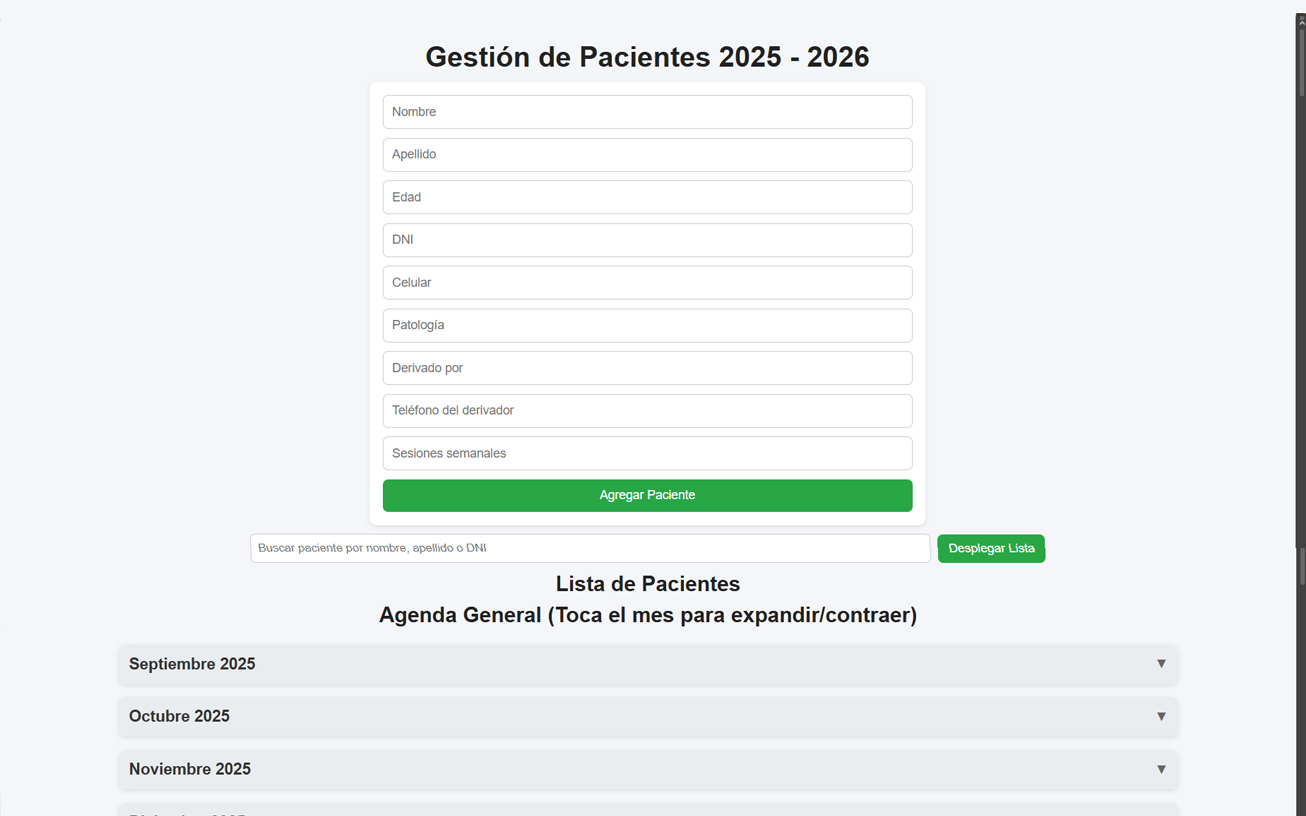 Agenda de pacientes