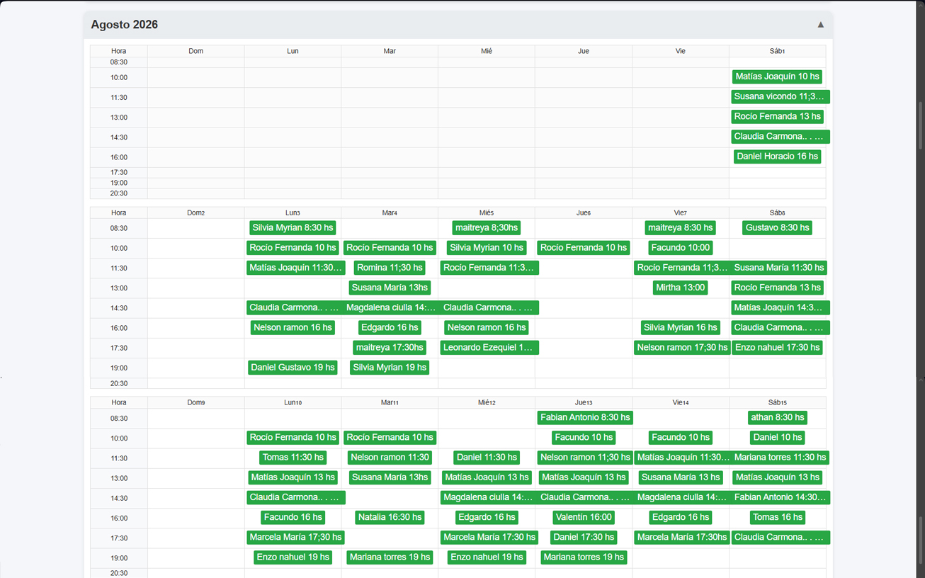 Agenda de pacientes