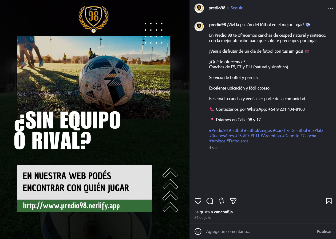 Predio 98 Instagram